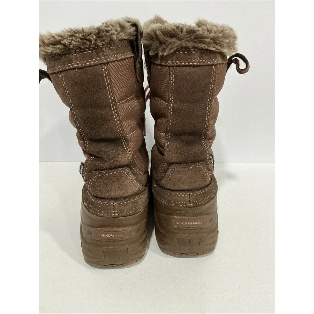 The North Face Kids Size 2 Winter Boots, Heat Seeker, Brown W/Pink, Waterproof